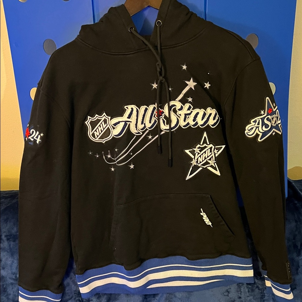 NHL All Star Black Hoodie with Blue Highlights fits medium